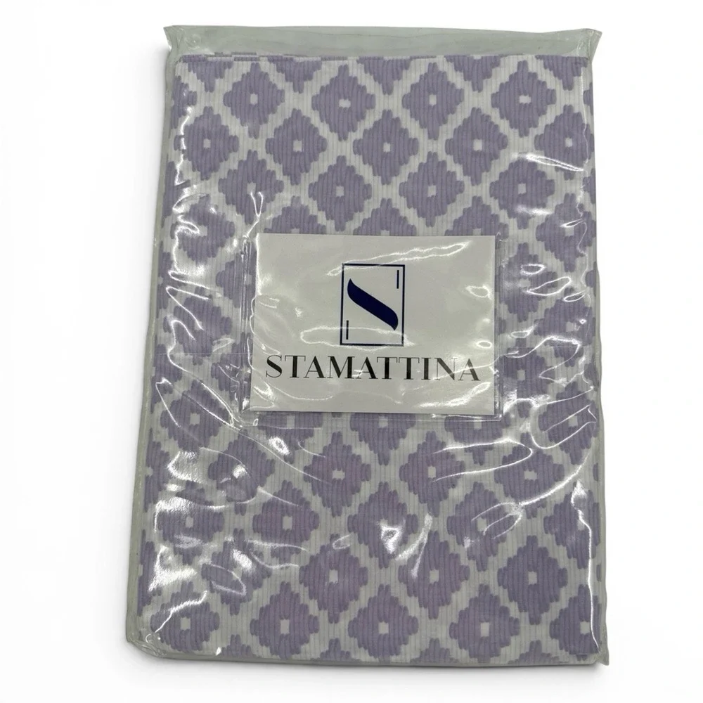Chiara Bed Linens Stamattina 1 Pair Pillowcase Purple Diamond USA Italian Fabric